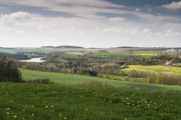 Framed Print : Germany, Greiz, Thuringia Print - Spring Landscape Framed Print : Germany, Greiz, Thuringia Print - Spring Landscape
