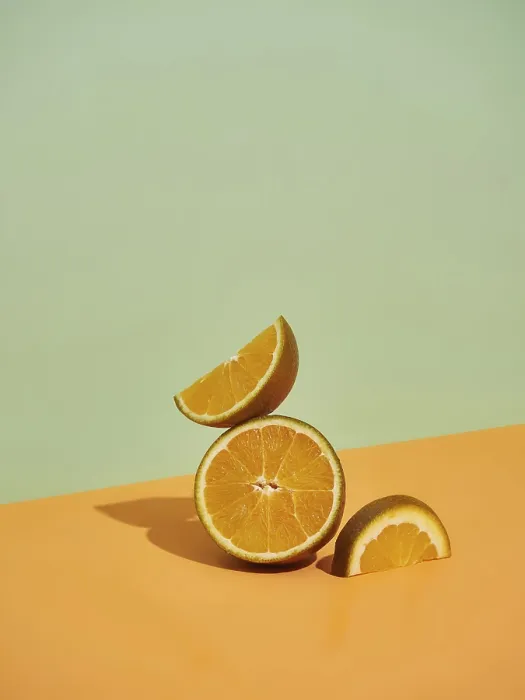 Framed Print : Half Orange Print: Diagonal Composition with Shadows Framed Print : Half Orange Print: Diagonal Composition with Shadows