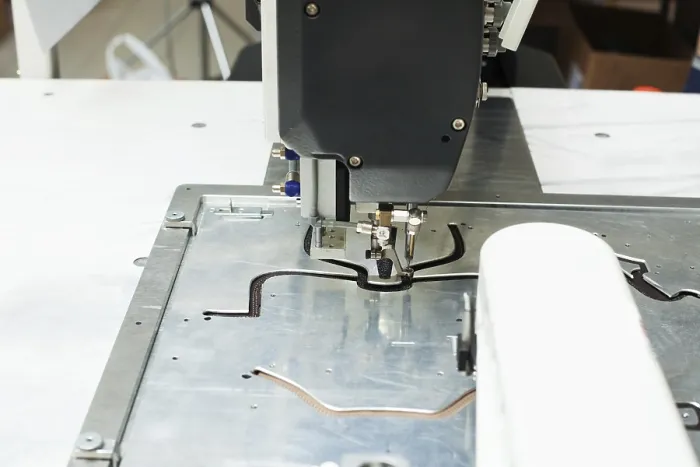 Framed Print : Close-up Print of Sewing Machine Stitching on Patterns Framed Print : Close-up Print of Sewing Machine Stitching on Patterns