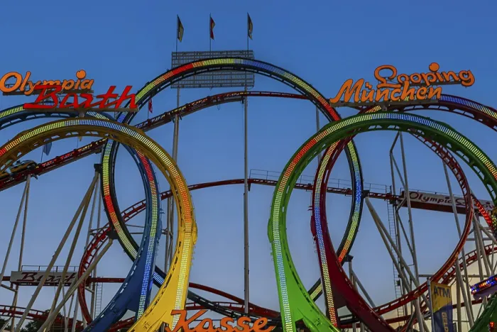 Framed Print : Olympic Five-Loop Rollercoaster Print, Munich, Germany Framed Print : Olympic Five-Loop Rollercoaster Print, Munich, Germany