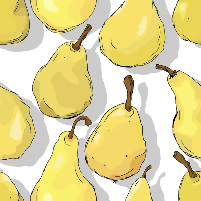 Framed Print : Pears Repeating Pattern Print Vector Template