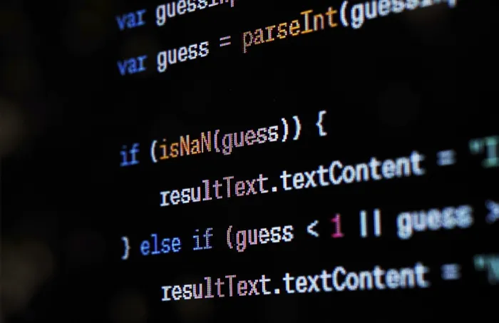 Framed Print : JavaScript Code on Computer Screen Print
