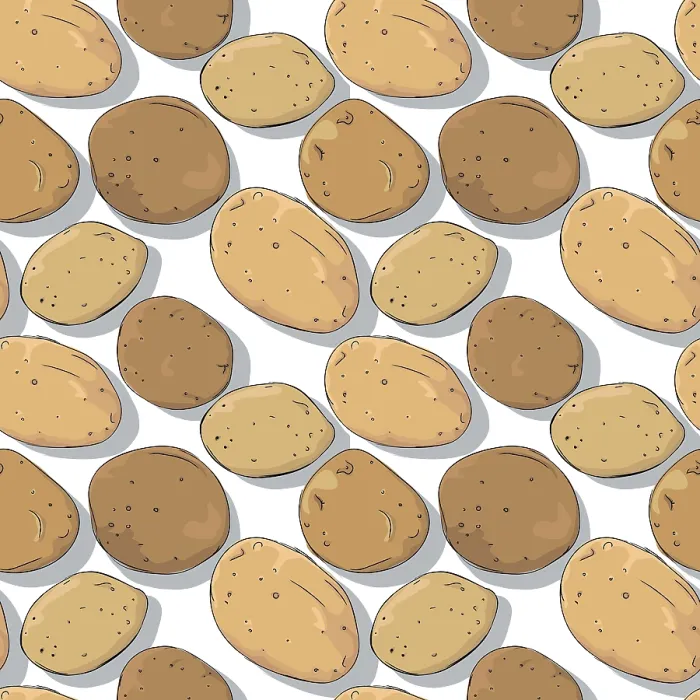 Framed Print : Potatoes Repeating Pattern Print Vector Template Framed Print : Potatoes Repeating Pattern Print Vector Template