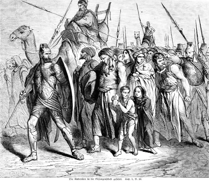 Framed Print : Historical Print of Reubenites Led into Captivity