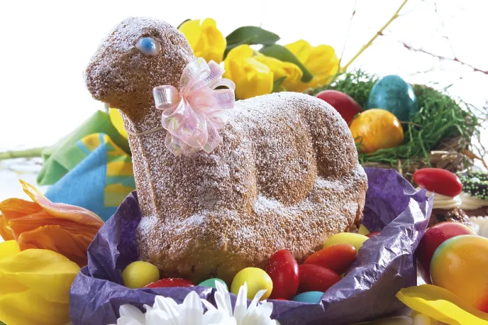Framed Print : Easter Lamb Sponge Cake Print