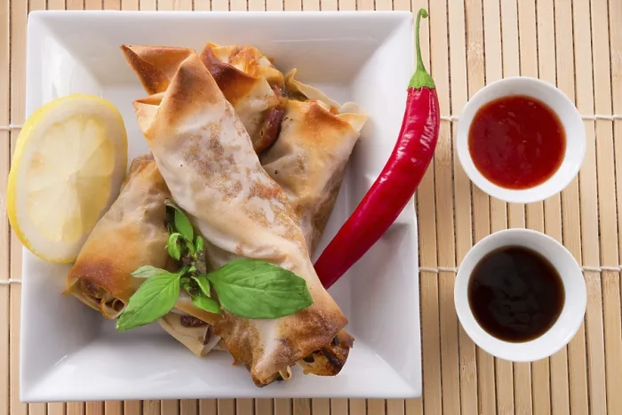 Framed Print : Spring Roll Print - Asian Street Food Framed Print : Spring Roll Print - Asian Street Food