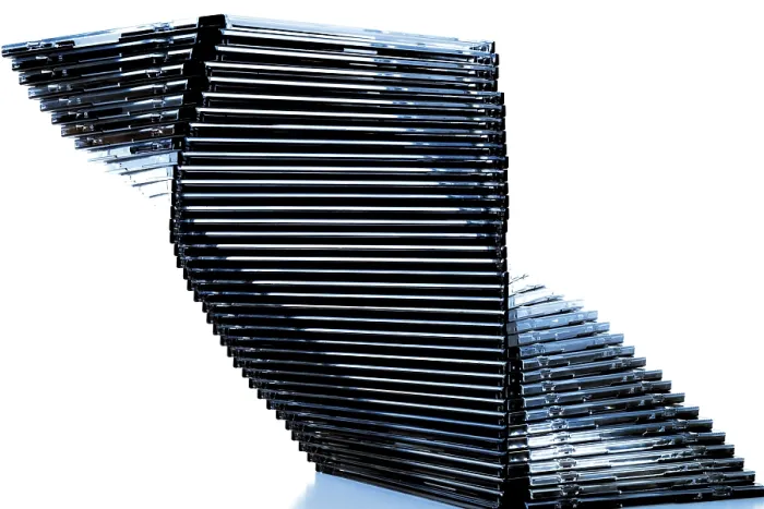 Framed Print : Stack of CDs Print - Music Collection