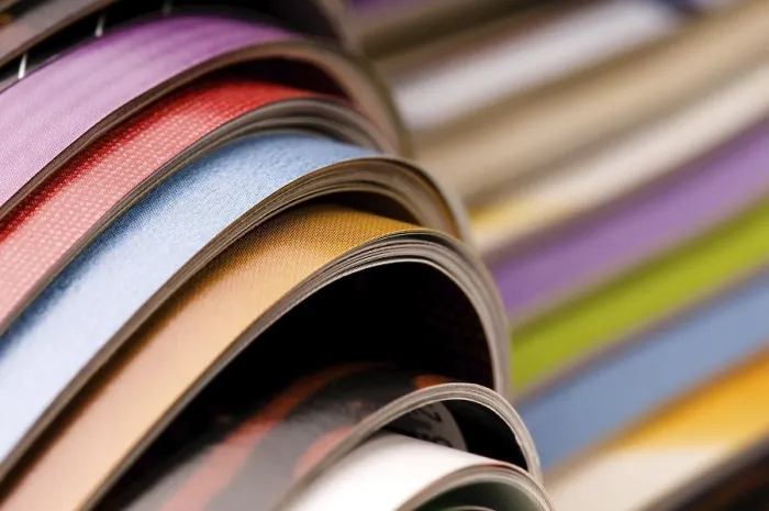 Framed Print : Stack of Open Magazines Print