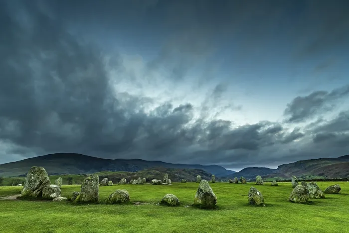 Framed Print : Stone Circle Print, Keswick, Yorkshire Dales National Park