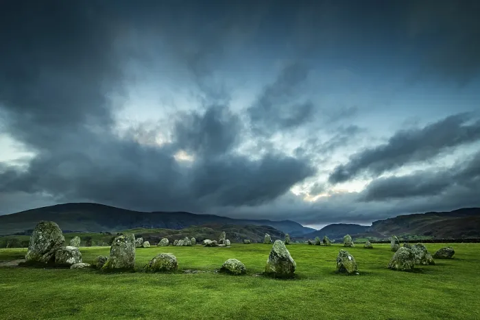 Framed Print : Stone Circle Print, Keswick, Yorkshire Dales National Park