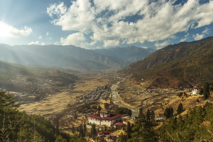 Framed Print : Sunset over Paro Print - Golden Sunrays through Clouds Framed Print : Sunset over Paro Print - Golden Sunrays through Clouds
