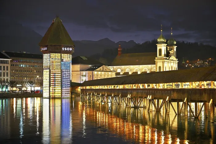 Framed Print : Wasserturm Print at Lucerne's Old Town, Switzerland Framed Print : Wasserturm Print at Lucerne's Old Town, Switzerland