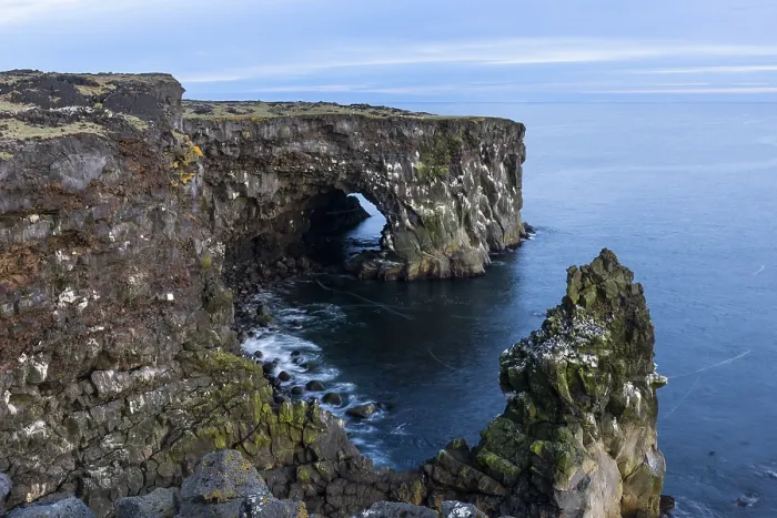 Framed Print : Svörtuloft Cliffs Print, Iceland Landscape