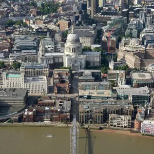 Millennium Bridge Print: Aerial View of London Millennium Bridge Print: Aerial View of London