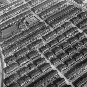 Terraced houses Print, 1928 aerial view Terraced houses Print, 1928 aerial view