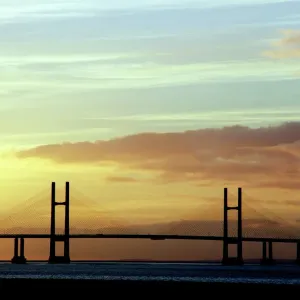 Second Severn Crossing Print at Sunset Second Severn Crossing Print at Sunset