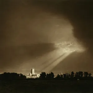 Print of Gloucester Cathedral in sunlight Print of Gloucester Cathedral in sunlight