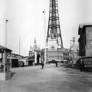 New Brighton Tower Print, c. 1900, Seaside Scene New Brighton Tower Print, c. 1900, Seaside Scene