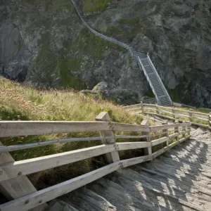 Tintagel Castle Print: Steps Down to the Bridge Tintagel Castle Print: Steps Down to the Bridge