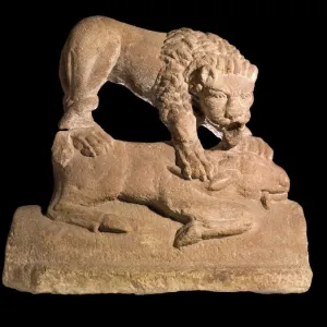 Print of The Corbridge Lion in stone carving Print of The Corbridge Lion in stone carving