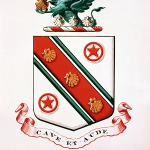 Print of The Darwin Family Coat of Arms, Gouache Painting Print of The Darwin Family Coat of Arms, Gouache Painting