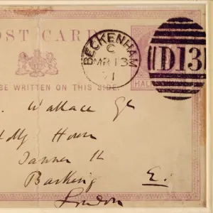 Print of Postcard from Charles Darwin to Alfred Russel Wallace Print of Postcard from Charles Darwin to Alfred Russel Wallace