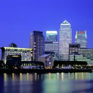 Canary Wharf Print at Night