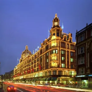 Harrods Department Store Print at Night