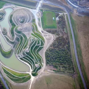 Northumberlandia Print, a reclining female figure sculpture