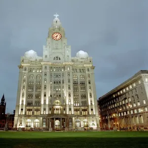 The Royal Liver Building Print at Dusk