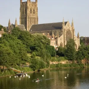 Worcester Cathedral Print: View from the North West