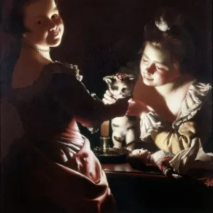 Joseph Wright of Derby's "Dressing the Kitten" Print, 1768-70 Joseph Wright of Derby's "Dressing the Kitten" Print, 1768-70