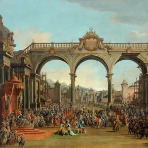 A Marble Hill House marble print of Battaglioli's Didone Abbandonata scene