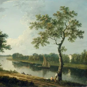 Print of a serene Thames river scene near Marble Hill House