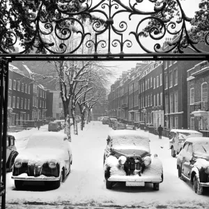 Cars in the Snow, Church Row Print Cars in the Snow, Church Row Print