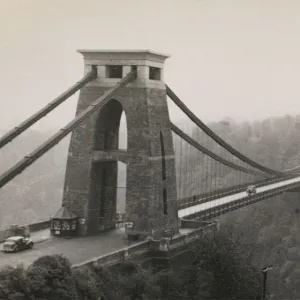 Print of Clifton Suspension Bridge viewed from the north Print of Clifton Suspension Bridge viewed from the north