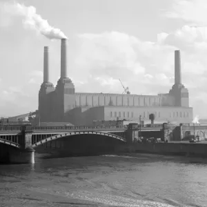 Battersea Power Station Print, a 1945-1955 photograph Battersea Power Station Print, a 1945-1955 photograph