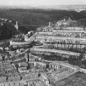 Aerial view of Clifton, Bristol Print Aerial view of Clifton, Bristol Print