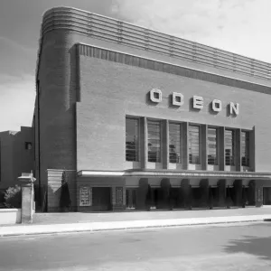 Print of the 1937 Swiss Cottage Odeon Cinema in London Print of the 1937 Swiss Cottage Odeon Cinema in London