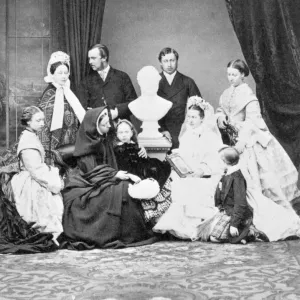 Queen Victoria and her family print, circa 1863 Queen Victoria and her family print, circa 1863