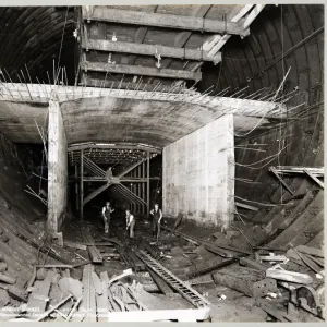 Print of a partially constructed Queensway Tunnel roadway Print of a partially constructed Queensway Tunnel roadway