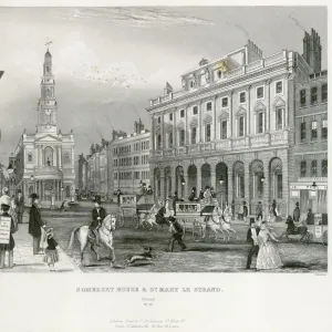 Mid-19th century engraving of the Strand, London N110043