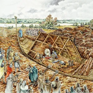 Reconstruction Print of Sutton Hoo Ship Burial