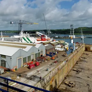 Falmouth Docks Print, a photograph of the dockyard Falmouth Docks Print, a photograph of the dockyard