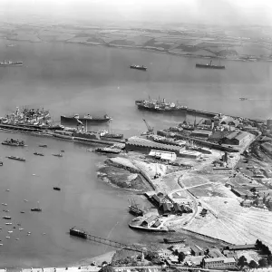 Falmouth Docks Print, 1928 Aerial View Falmouth Docks Print, 1928 Aerial View