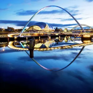 Millennium Bridge Print - Floodlit Twilight View Millennium Bridge Print - Floodlit Twilight View