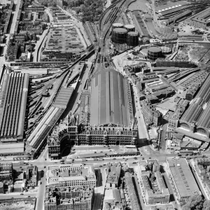 St Pancras Station Print, 1947 Aerial View St Pancras Station Print, 1947 Aerial View