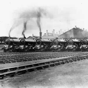 7 King Class Locomotives at Swindon Shed, 1930