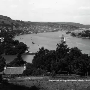 Print of Dartmouth and Kingswear from Warfleet, c1900 Print of Dartmouth and Kingswear from Warfleet, c1900