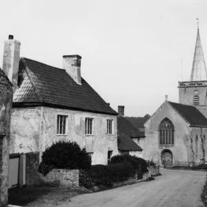GWR Print of Stogursey Church Street, c.1930 GWR Print of Stogursey Church Street, c.1930